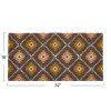 Natural Coir Outdoor Doormat with Multicolor Geometric Print