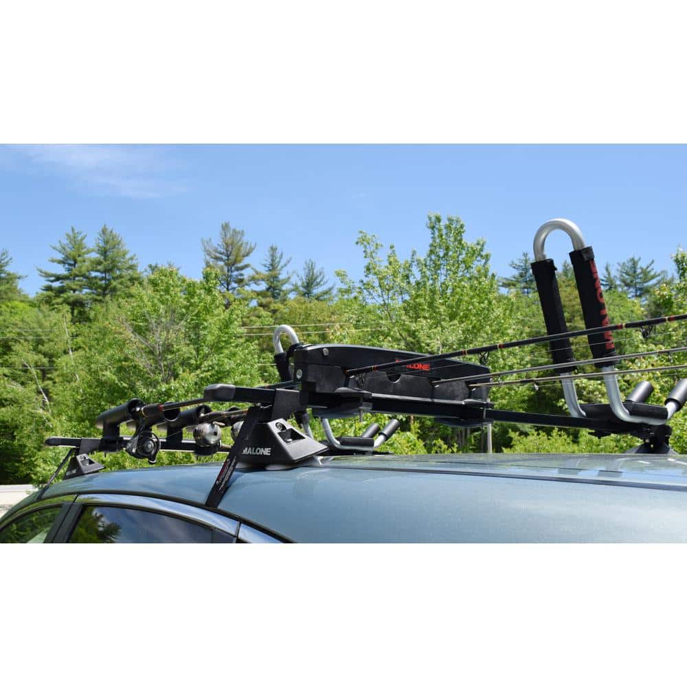 Black Stainless Steel 4-Rod Fishing Carrier with Lock