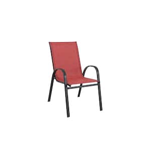 Mix and Match Sling Stack Outdoor Dining Chair in Conley Chili