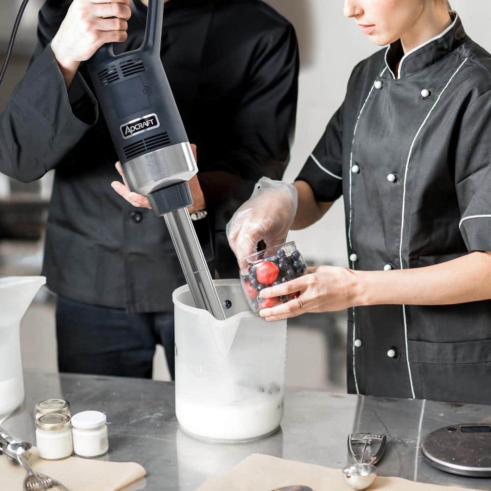 Adcraft 10" Black and Stainless Steel Commercial Immersion Blender