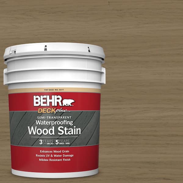BEHR DECKplus 5 gal. #ST-153 Taupe Semi-Transparent Waterproofing Exterior Wood Stain