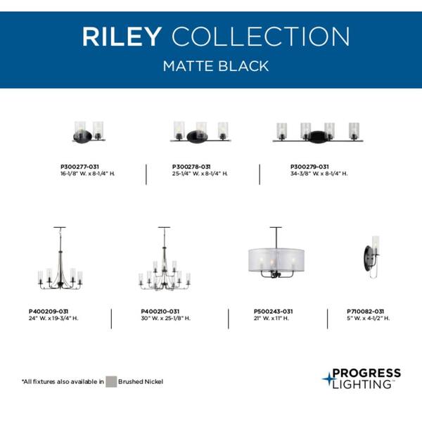 Progress Lighting Riley 9-Light Matte Black Traditional Chandelier