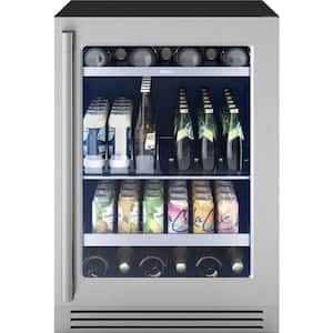 Presrv Pro 24 in. 7-Bottle and 88-Can Single Zone Beverage and Wine Cooler in Stainless Steel