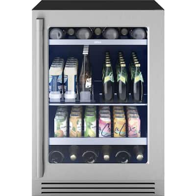 Presrv Pro 24 in. 7-Bottle and 88-Can Single Zone Beverage and Wine Cooler in Stainless Steel