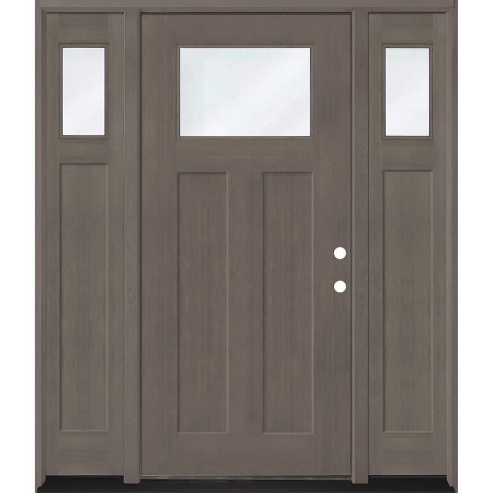 Regency 68 in. x 80 in. 1/4 TopL Clear Glass LHIS Ashwd Fir Fiberglass Prehung Front Door w/14 in. - 1/4Top SLs 4-9/16 price history on PriceWatchPro