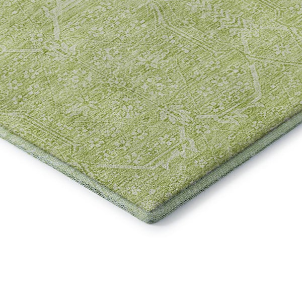 Mayfield Premium Machine Washable Abstract AMF1224 Mint 2 ft. x 3 ft. Area Rug