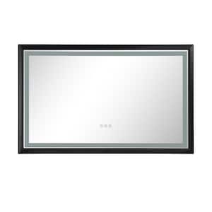42 in. W x 24 in. H Rectangular Aluminum Framed Anti-Fog Dimmable LED Wall Bathroom Vanity Mirror Matte Black