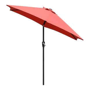 8.2 ft. Iron Patio Umbrella in Red