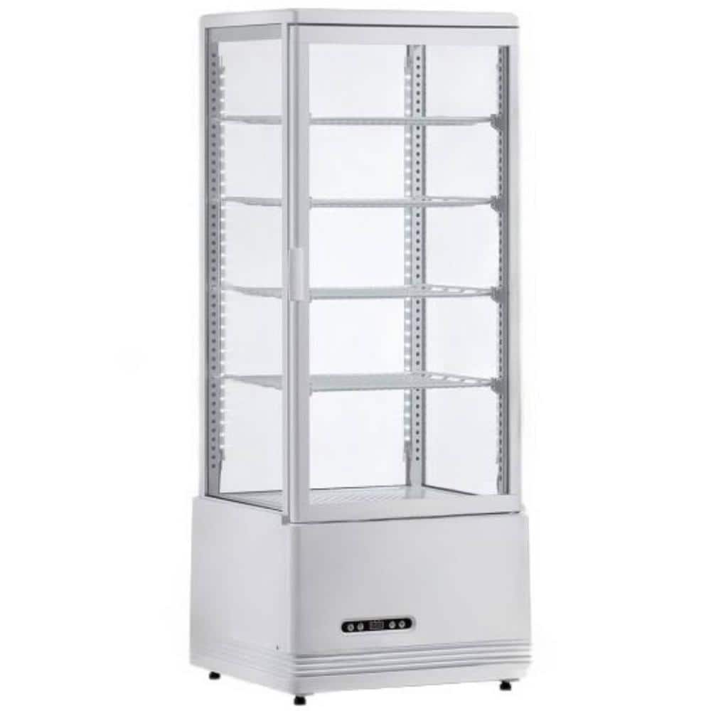 17 in. W 3.5 cu. ft. Commercial NSF Square 4 Sided Glass Refrigerator Display case Bakery ECL98 in White