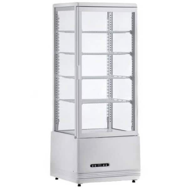 Elite Kitchen Supply 17 in. W 3.5 cu. ft. Commercial NSF Square 4 Sided Glass Refrigerator Display case Bakery ECL98 in White