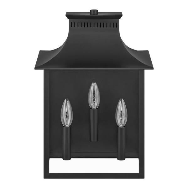 Hampton Bay Emory Hills 3-Light Matte Black Hardwired