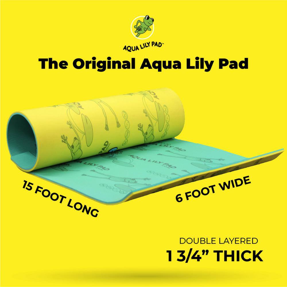 Aqua Lily Pad 12-Foot Yellow and Green Floating Foam Island