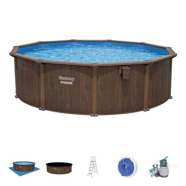 Hydrium 16 ft. x 52 in. Steel Wall Round Above Ground Swimming Pool Set
