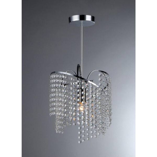 Warehouse of Tiffany Ann 1-Light Crystal Chrome Chandelier with Shade