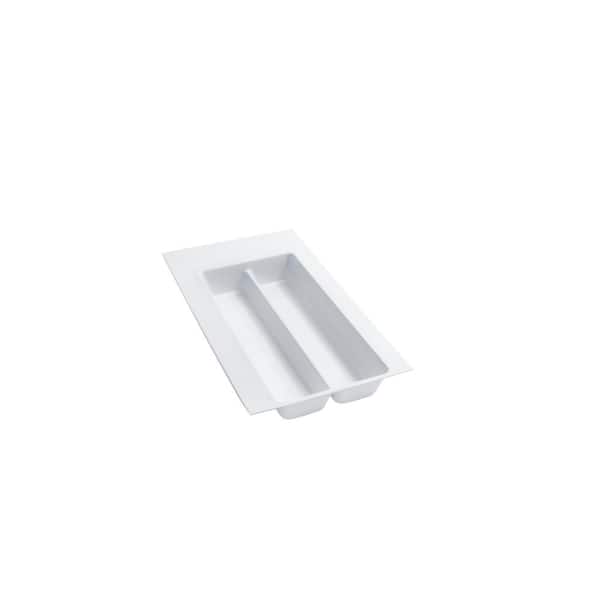 Rev-A-Shelf 2.38 in. H x 11.5 in. W x 21.25 in. D Small Glossy White Cutlery Tray Drawer Insert