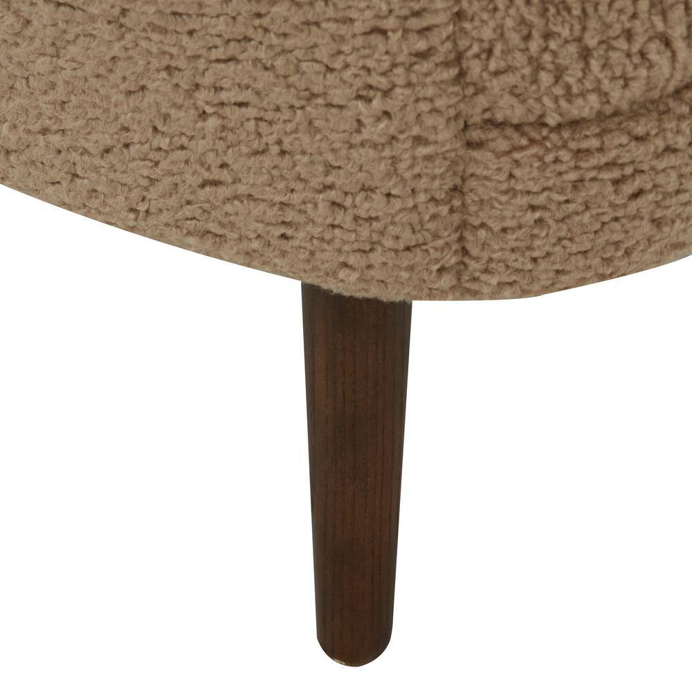 Brandietta Light Brown Faux Shearling Wood Accent Chair