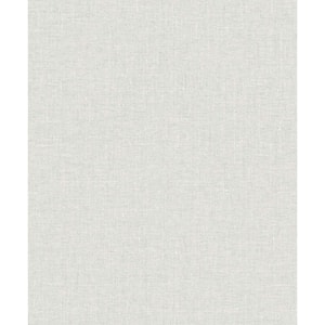 57.5 sq. ft. Greige Abington Faux Linen Nonwoven Paper Unpasted Wallpaper Roll