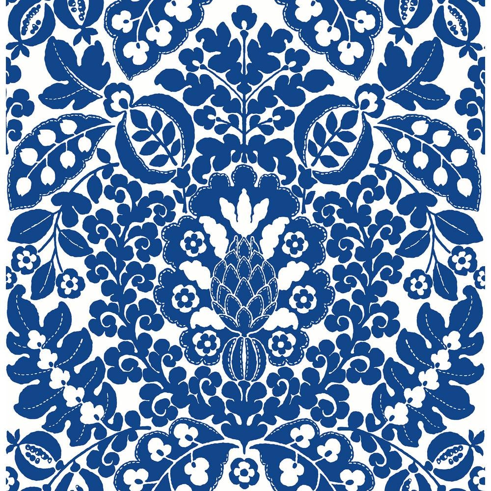 A-Street Prints Marni Blue Fruit Damask Wallpaper 4081-26332 - The Home ...