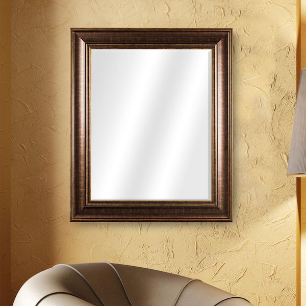 Crystal Art Gallery Medium Rectangle Brown Modern Mirror (25 in. H x 21 in. W)