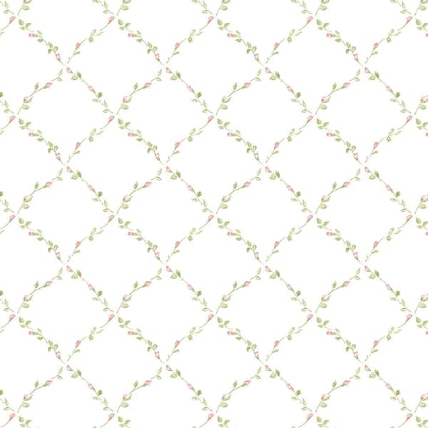 Norwall Red Rose Trellis Vinyl Strippable Roll (Covers 56 sq. ft.)