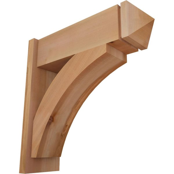 Ekena Millwork 8 in. x 24 in. x 24 in. Western Red Cedar Thorton Arts and Crafts Smooth Outlooker
