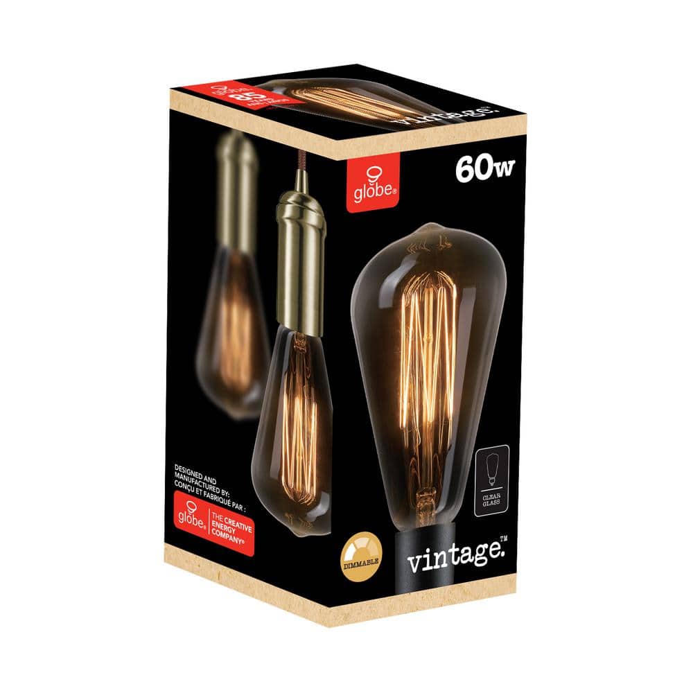 60 Watt S-Shape Dimmable Cage Filament Vintage Edison Incandescent Light Bulb, Warm Candle Light