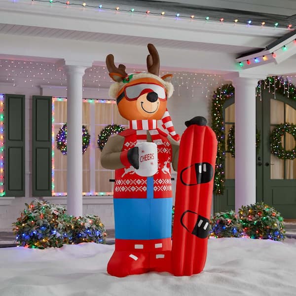 6.5 ft LED Skiing Reindeer Airblown Inflatable I8