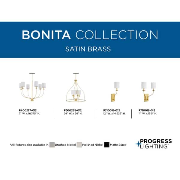 Progress Lighting Bonita 6-Light Matte Black Transitional Chandelier