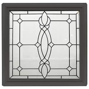 23.5 in. x 23.5 in. Bronze Frame Craftsman Black Caming 1 in. Nail Fin Offset Vinyl Picture Window