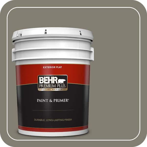 BEHR PREMIUM PLUS 5 gal. #PPU8-23 Manuscript Flat Exterior Paint & Primer
