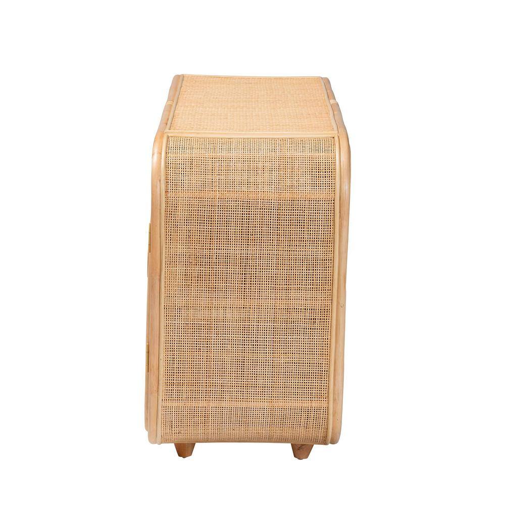 Evania Natural Rattan Bohemian 3-Door Storage Cabinet