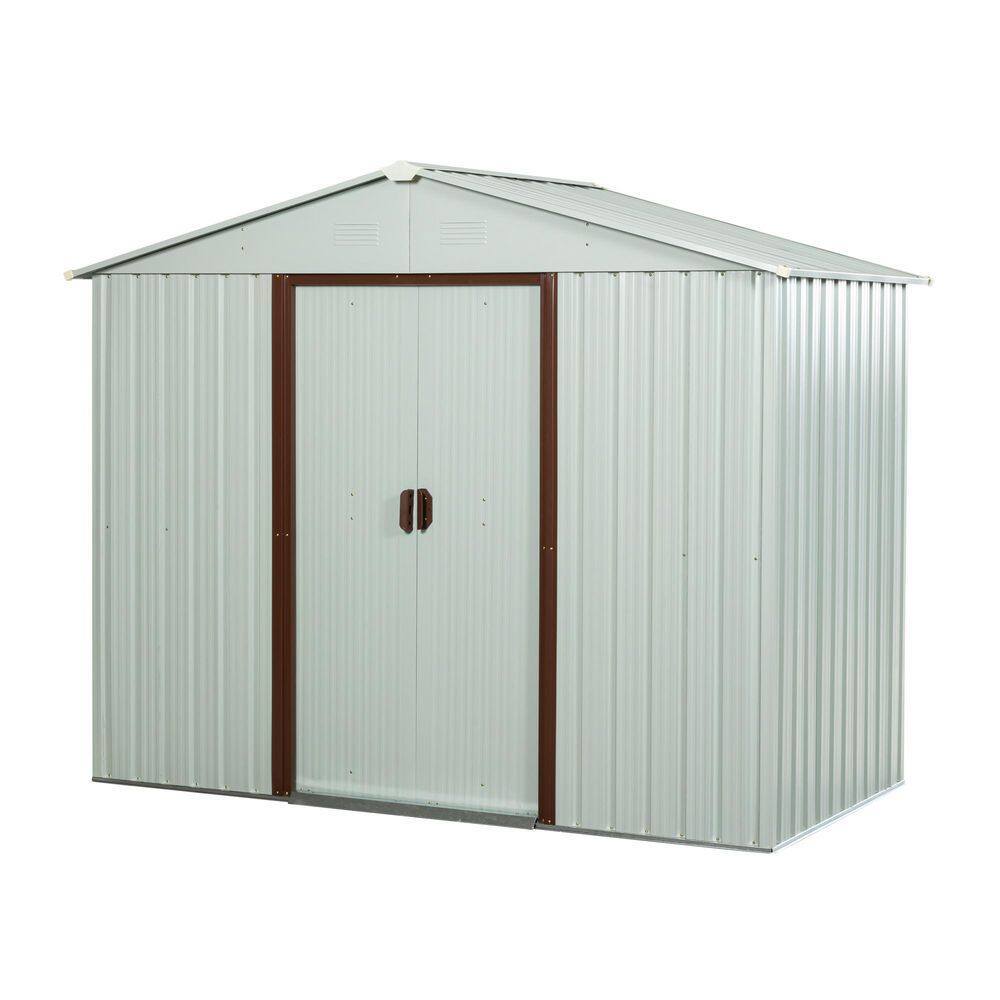 6 ft. W x 5 ft. D Metal Outdoor Storage Shed with Double Pitched Roof and Double Door (30 sq. ft. ) in White price history on PriceWatchPro