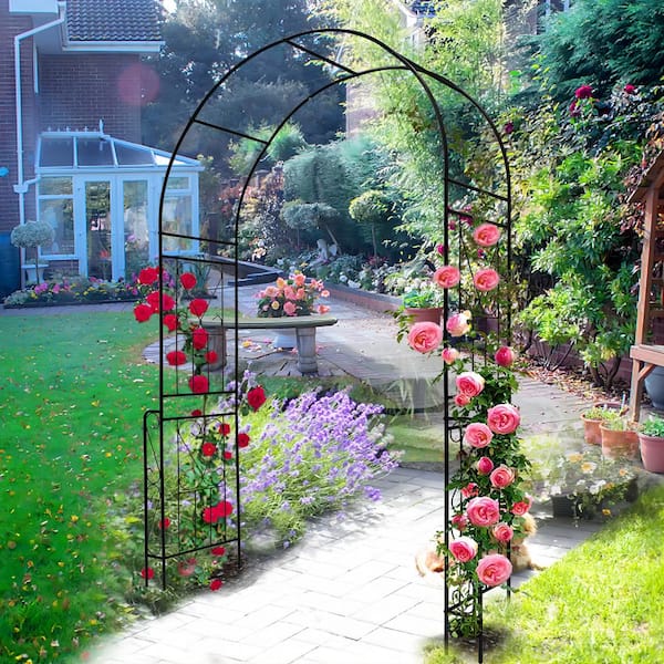 Arbor Trellis And Climbing Rose Costway 2.3M Metal Garden Arch Heavy