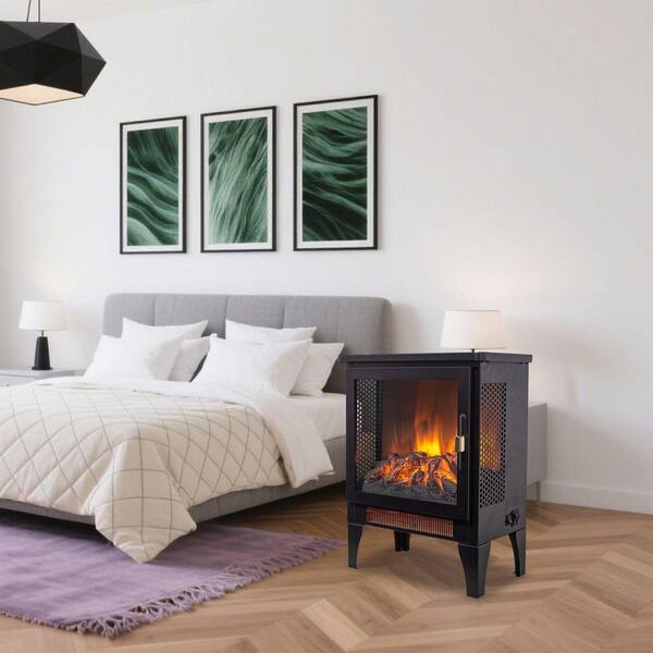 ToolCat 14.2 in. Freestanding Electric Fireplace Stove Heater