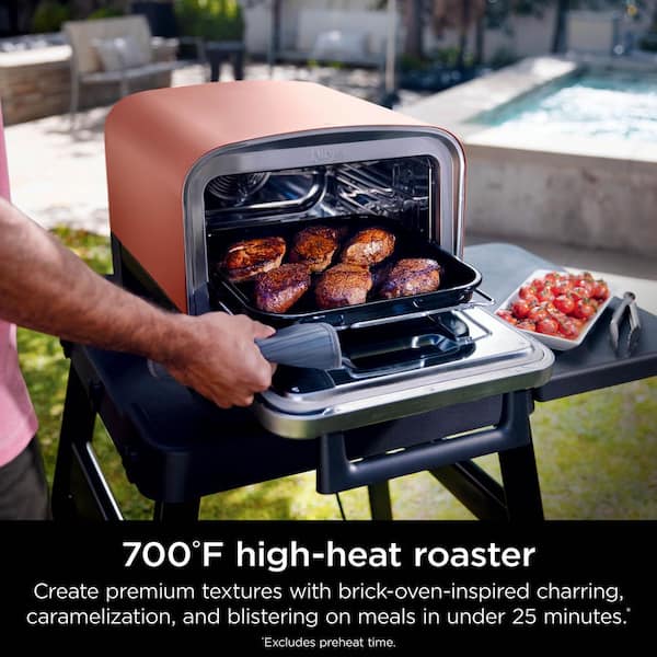Ninja Woodfire 8-in-1 Outdoor Pizza Oven, 700°F High-Heat Roaster