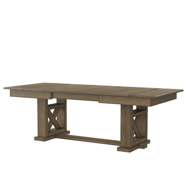 Furniture of America Vista Hills 94 in. Rectangle Light Brown Wood Extendable Dining Table (Seats 8)