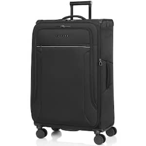 29 in. Black Toledo Softside Expandable Suitcase with Spinner Wheels Lightweight Luggage with Flashlight