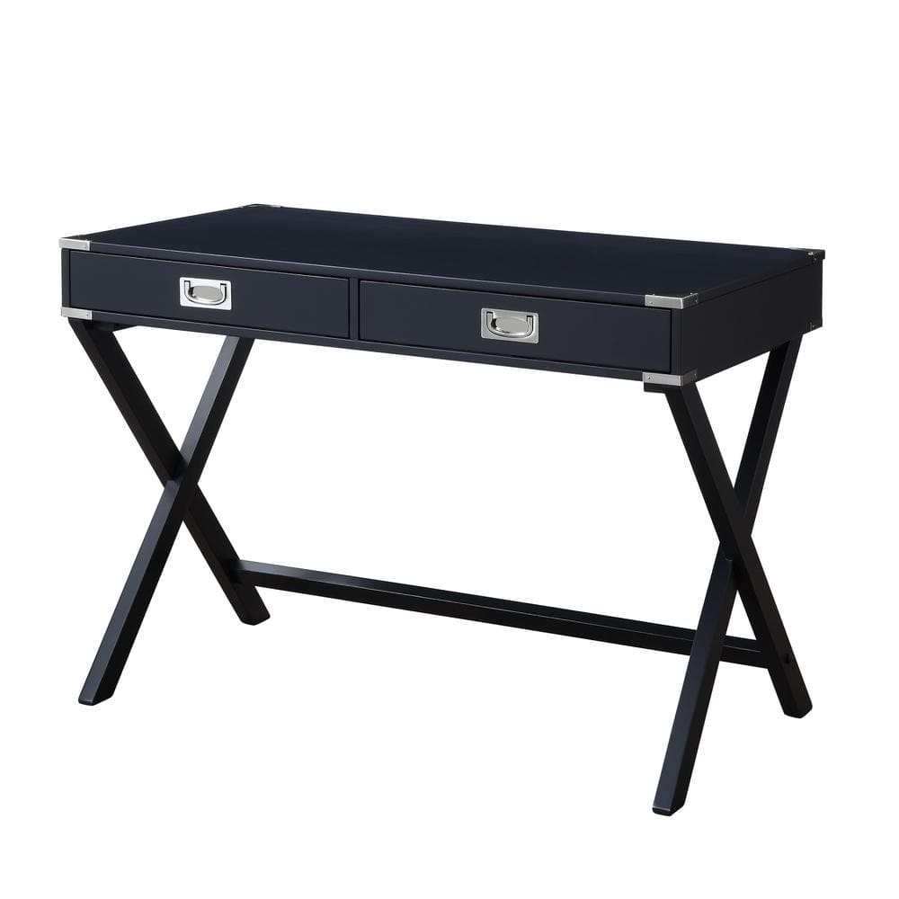 Modern 42 In. Black 30 In Rectangle Wood Top Console Table With 2 ...