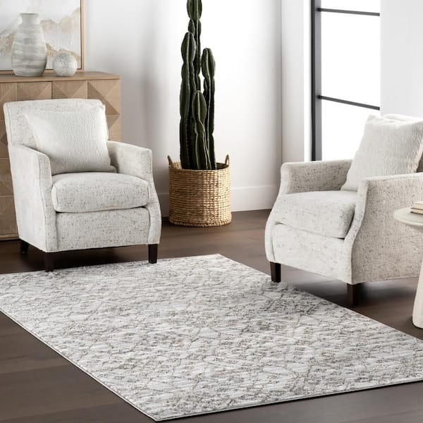 Yamuna Trellis Area Brown 9 ft. x 12 ft. Indoor Area Rug