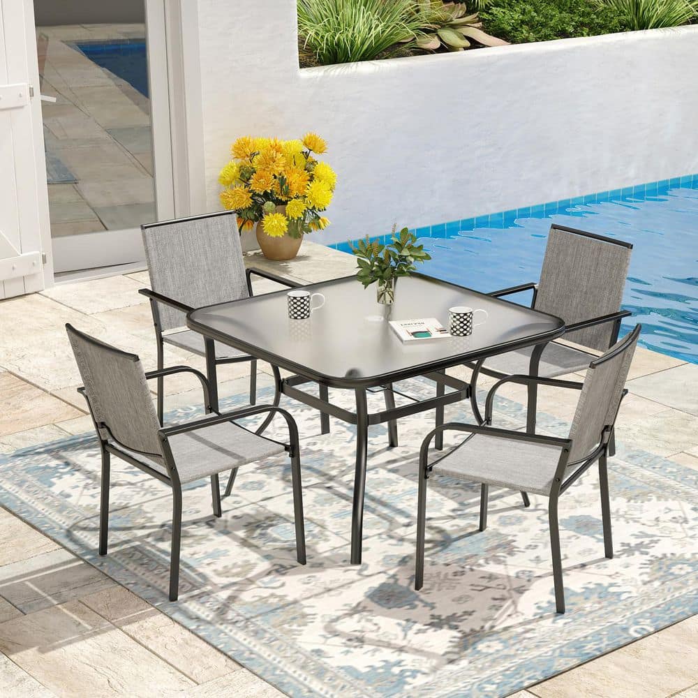 5-Piece Patio Dining Set with Tempered Glass Table price history on PriceWatchPro