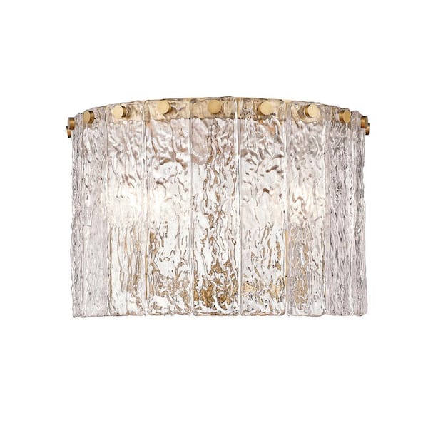 Glacier 12.5 in. 3-Light Modern Gold Flush Mount