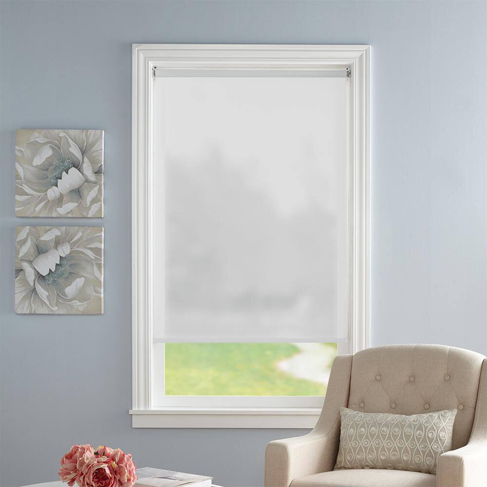 Cut to Size Gray Textured Cordless Blackout Fabric Roller Window Shade 39.25 in. W x 72 in. L price history on PriceWatchPro