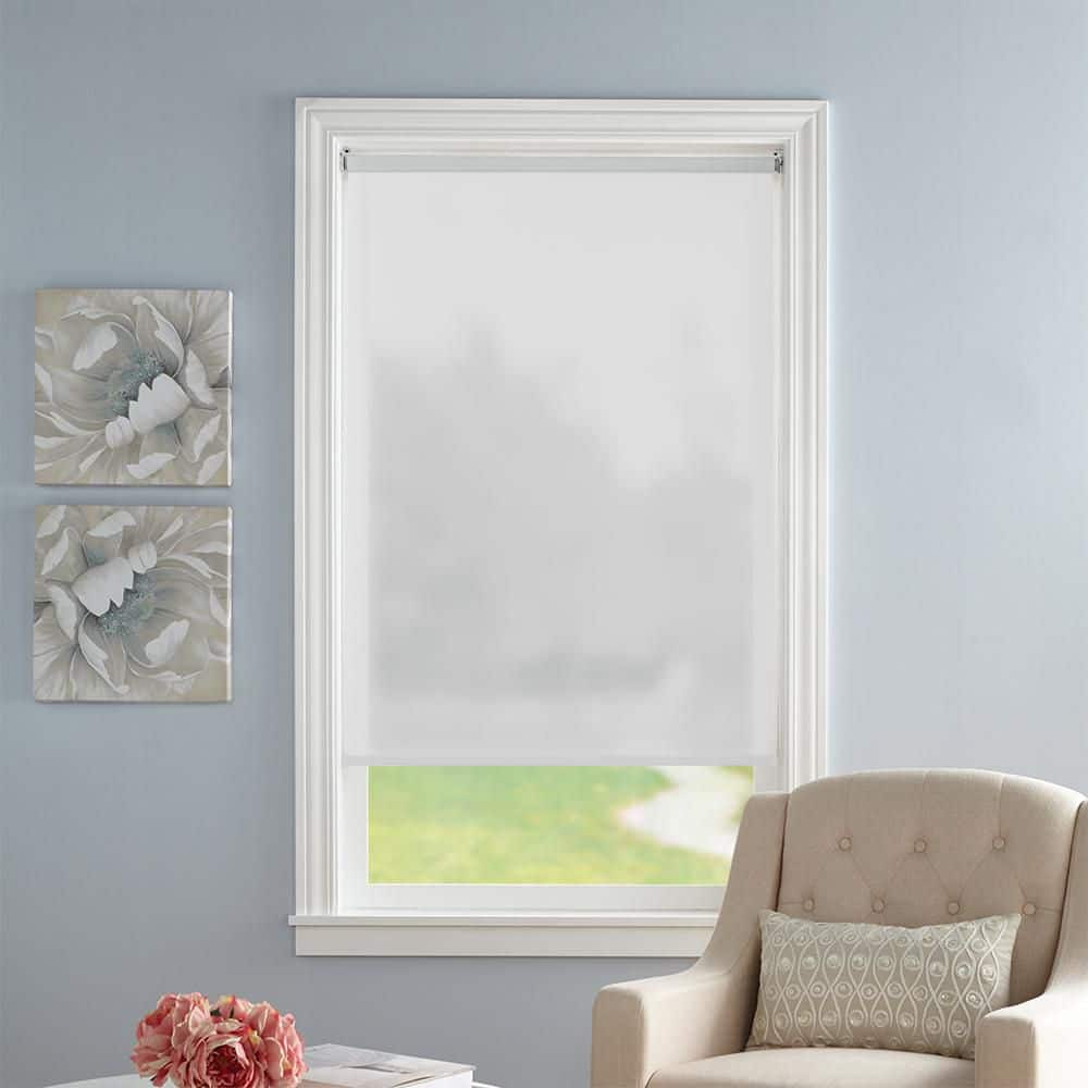 Cut to Size White Cordless Blackout Fabric Roller Window Shade 46.75 in. W x 72 in. L price history on PriceWatchPro