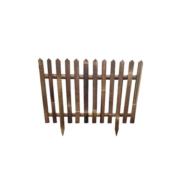 30 in. H Black Bamboo Picket Garden Fence