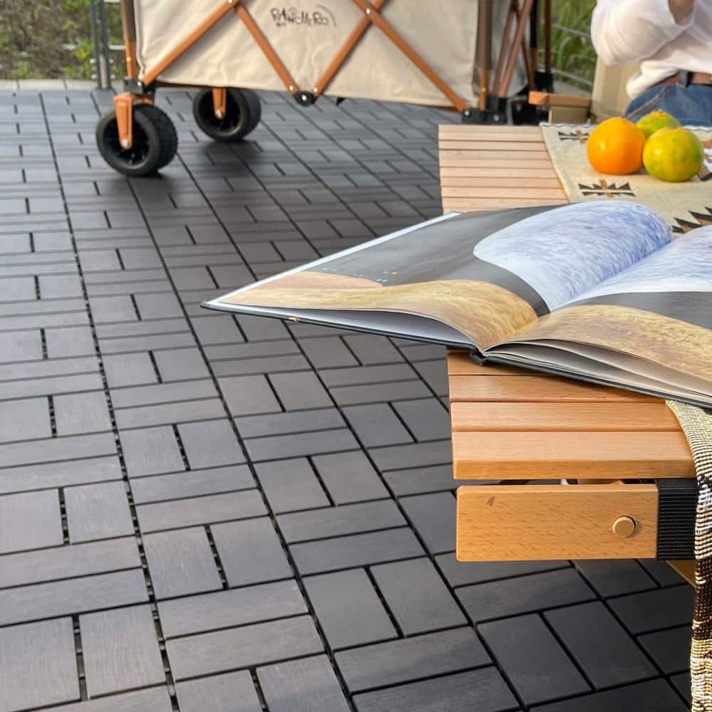 Gogexx 12 In W X12 Inl Outdoor Courtyard Pattern Square Plastic Pvc Interlocking Flooring Deck 7002