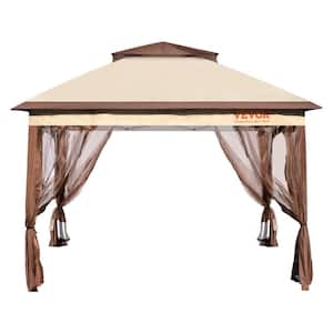 Patio Gazebo, 11 ft. x 11 ft. Pop up Gazebo for 8-10 Person, with Mosquito Netting, Outdoor Canopy Shelter for Patio