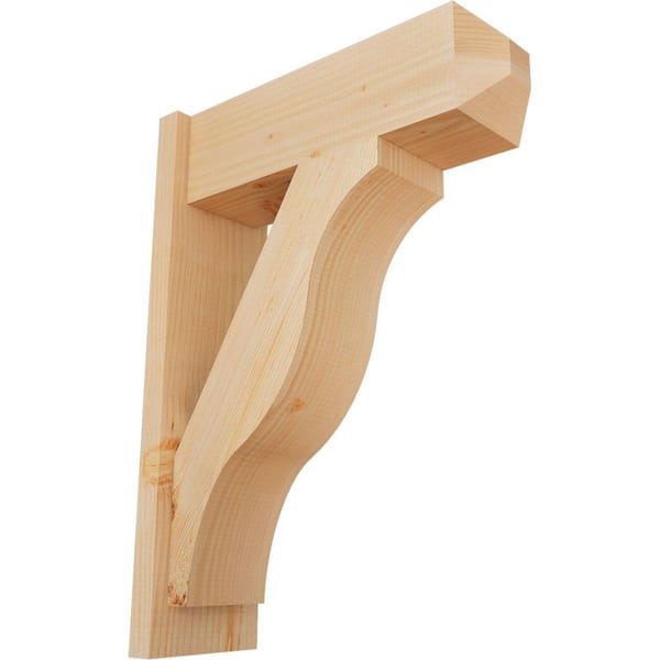 Ekena Millwork 8 in. x 30 in. x 22 in. Fuston Craftsman Smooth Douglas Fir Outlooker