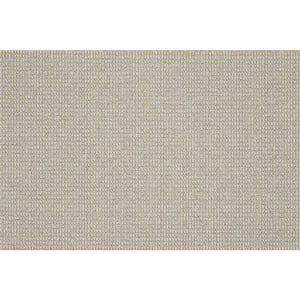 Sand Harbor - Silt/Ivory - Gray 12 ft. 27 oz. Wool Loop Installed Carpet
