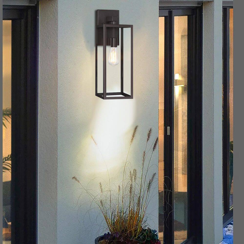 Martin 1-Light 21 in. Bronze Outdoor Wall Lantern Sconce with Clear Glass Shade and No Bulbs Included (2-Pack) price history on PriceWatchPro
