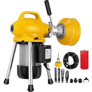 66 ft. x 2/3 in. Electric Drain Auger 500-Watt Portable Drain Cleaner with 4 Cutters Tool fit 3/4 in. to 5 in. Pipe
